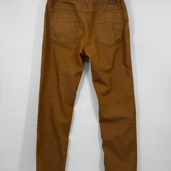 Prana Slim Fit Pants Mens 34x32 Brown Organic Cotton Blend Outdoor Chino Hiking - Picture 4 of 14